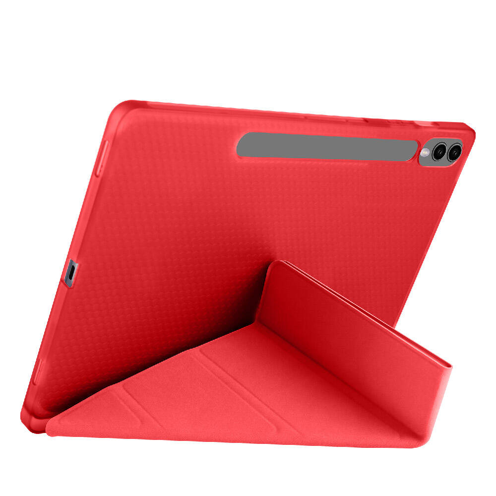 Galaxy Tab S9 Plus Kılıf Zore Tri Folding Kalem Bölmeli Standlı Kılıf Siyah