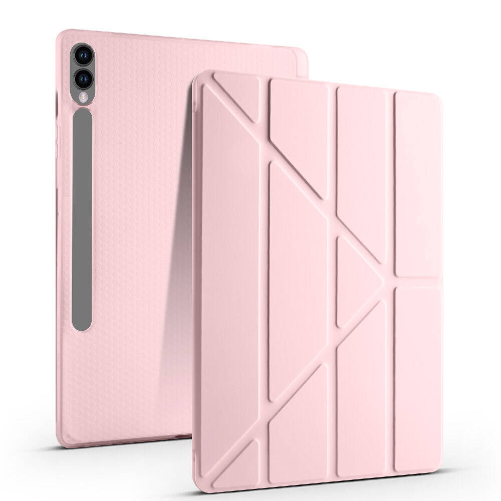 Galaxy Tab S9 Plus Kılıf Zore Tri Folding Kalem Bölmeli Standlı Kılıf Açık Yeşil