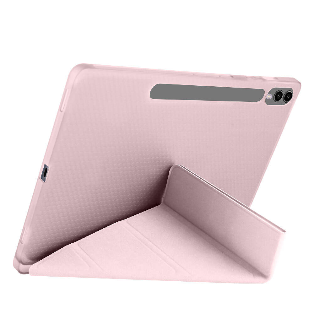 Galaxy Tab S9 Plus Kılıf Zore Tri Folding Kalem Bölmeli Standlı Kılıf Siyah