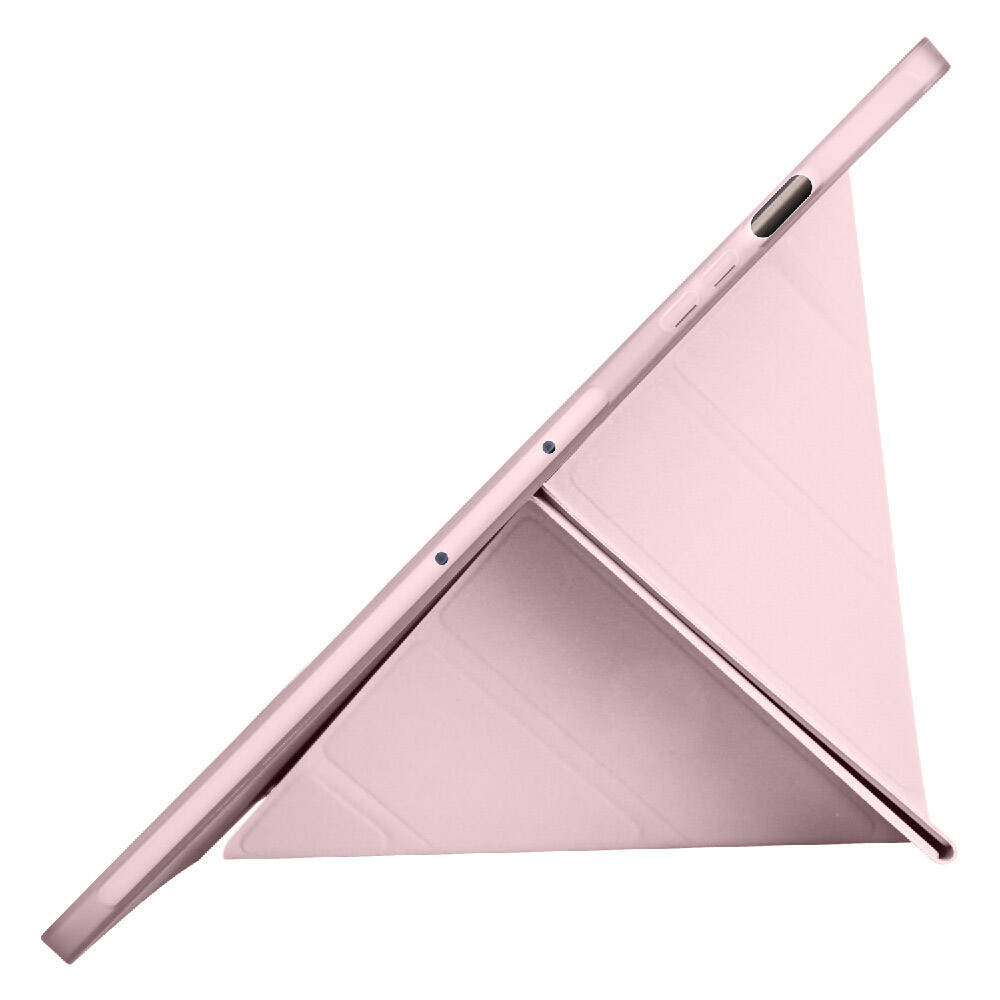 Galaxy Tab S9 Plus Kılıf Zore Tri Folding Kalem Bölmeli Standlı Kılıf Rose Gold