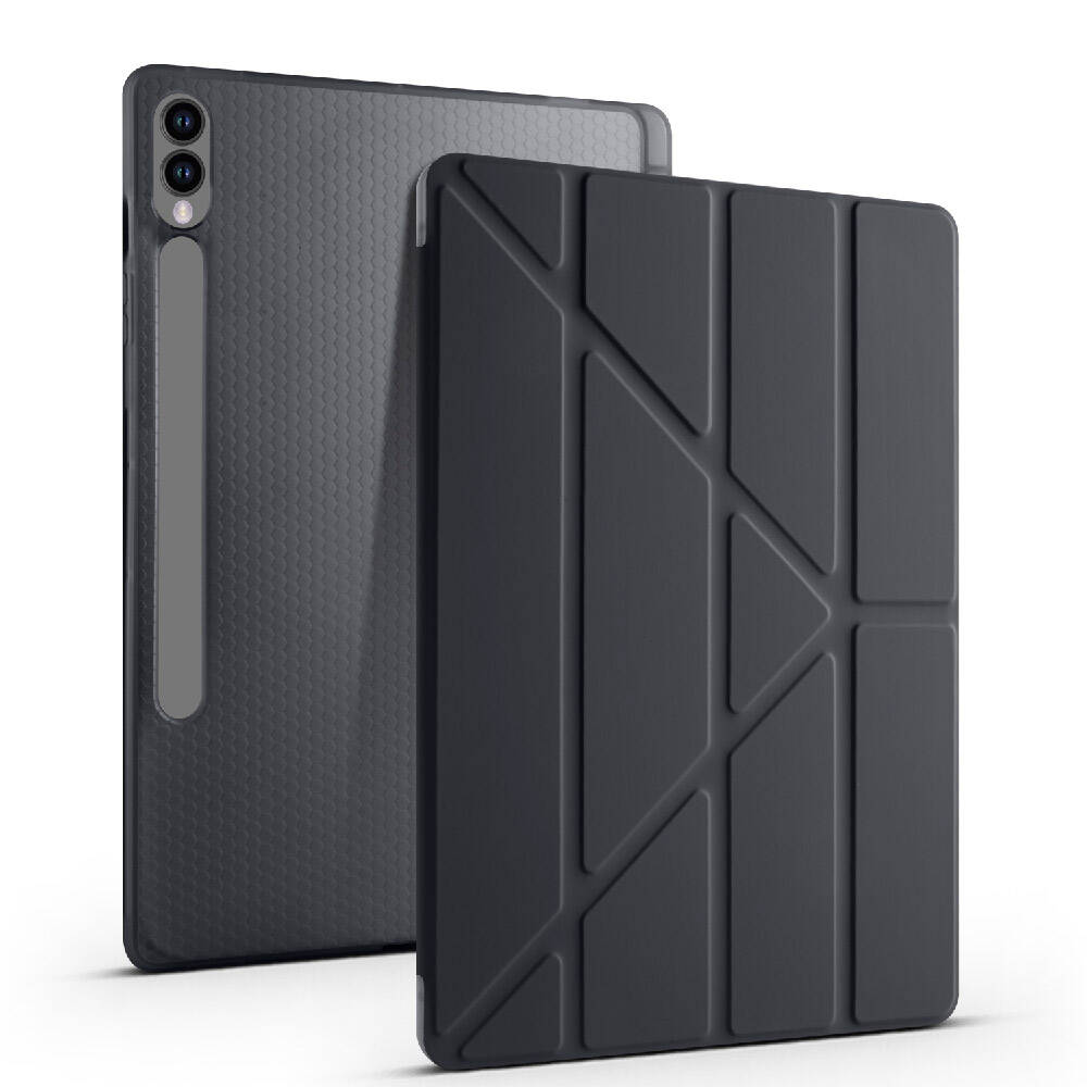 Galaxy Tab S9 Plus Kılıf Zore Tri Folding Kalem Bölmeli Standlı Kılıf Kırmızı