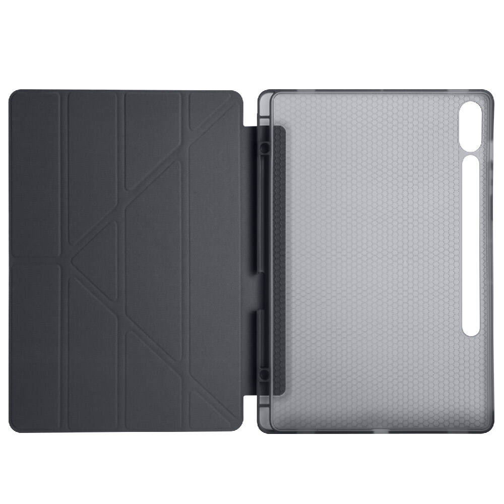 Galaxy Tab S9 Plus Kılıf Zore Tri Folding Kalem Bölmeli Standlı Kılıf Rose Gold