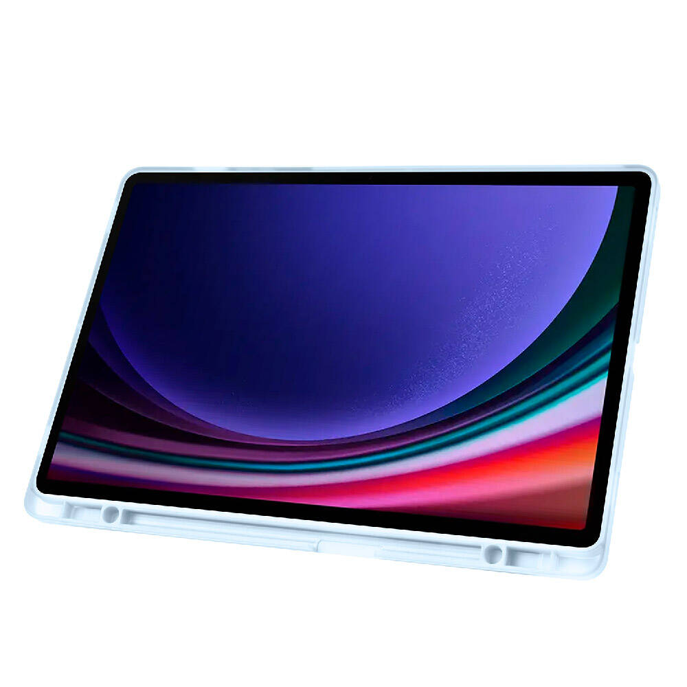 Galaxy Tab S9 Plus Kılıf Zore Tri Folding Kalem Bölmeli Standlı Kılıf Lacivert