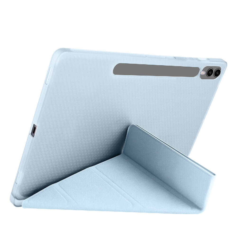 Galaxy Tab S9 Plus Kılıf Zore Tri Folding Kalem Bölmeli Standlı Kılıf Siyah