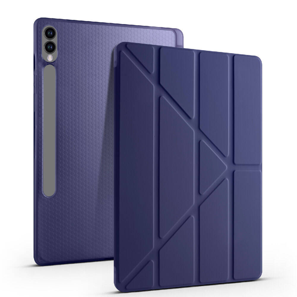 Galaxy Tab S9 Plus Kılıf Zore Tri Folding Kalem Bölmeli Standlı Kılıf Kırmızı