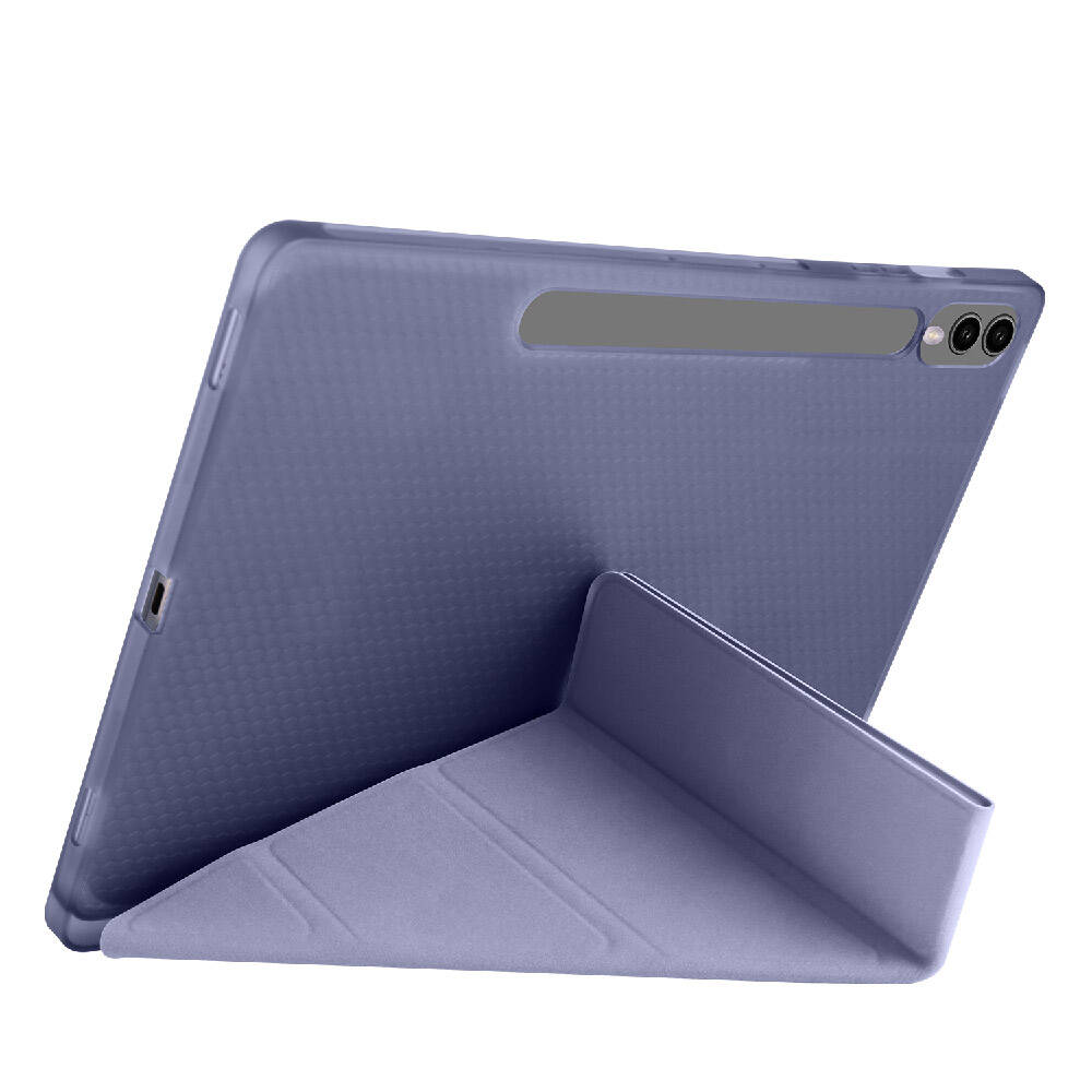 Galaxy Tab S9 Plus Kılıf Zore Tri Folding Kalem Bölmeli Standlı Kılıf Rose Gold