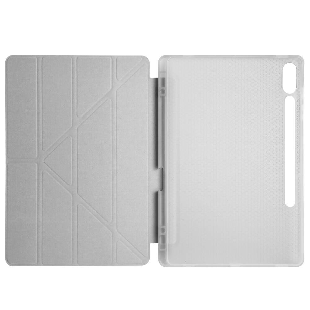 Galaxy Tab S9 Plus Kılıf Zore Tri Folding Kalem Bölmeli Standlı Kılıf Mavi