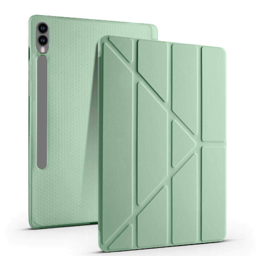 Galaxy Tab S9 Plus Kılıf Zore Tri Folding Kalem Bölmeli Standlı Kılıf Kırmızı