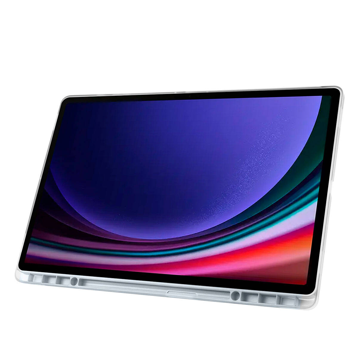 Galaxy Tab S9 Ultra Kılıf Zore Tri Folding Kalem Bölmeli Standlı Kılıf Mor