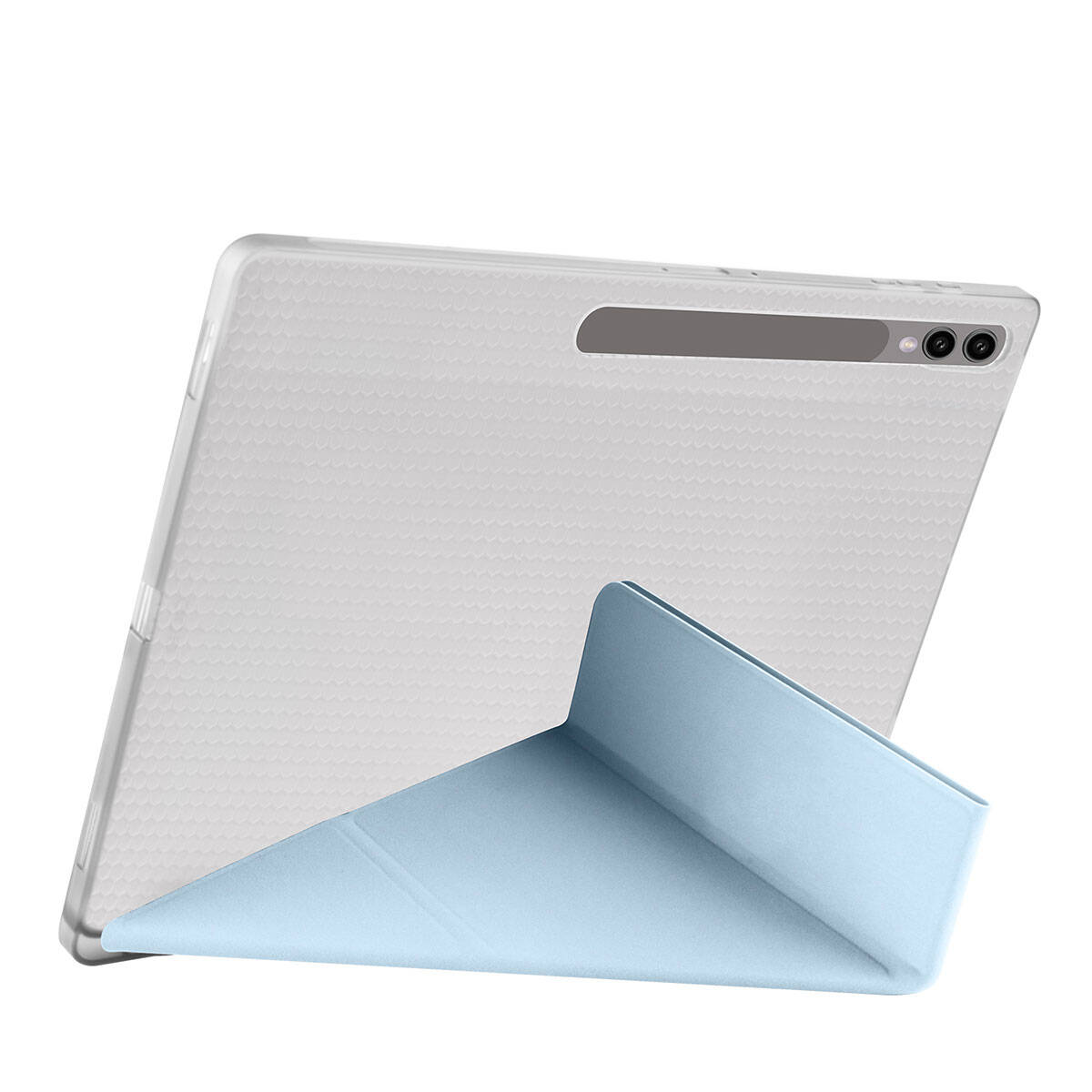 Galaxy Tab S9 Ultra Kılıf Zore Tri Folding Kalem Bölmeli Standlı Kılıf Siyah