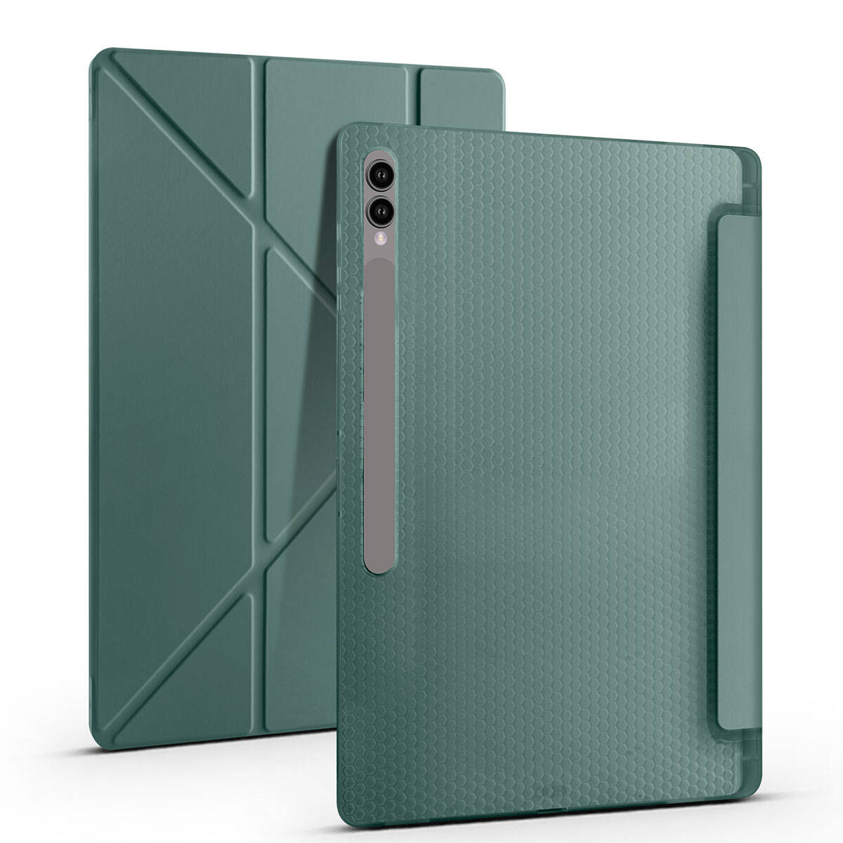 Galaxy Tab S9 Ultra Kılıf Zore Tri Folding Kalem Bölmeli Standlı Kılıf Mavi