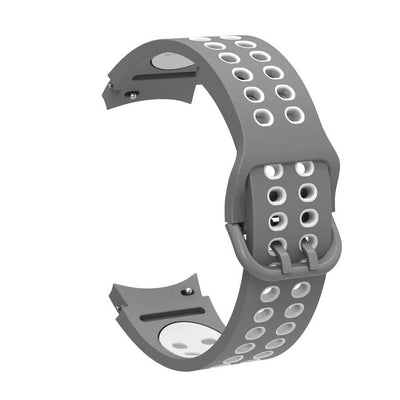 Galaxy Watch 4 44mm KRD-02 Silikon Kordon Gri-Beyaz
