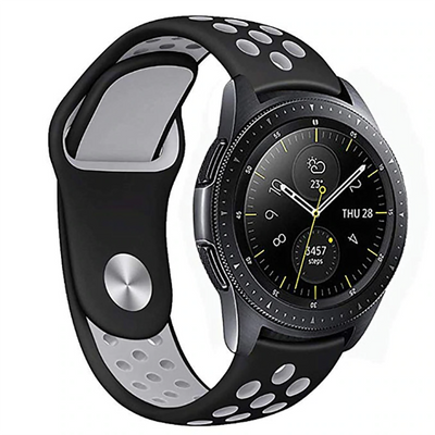 Galaxy Watch 42mm (20mm) KRD-02 Silikon Kordon Siyah-Gri