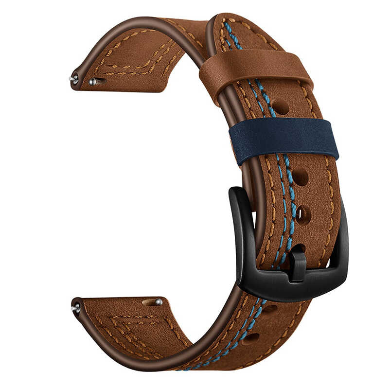 Galaxy Watch 42mm (20mm) KRD-19 Deri Kordon Kahverengi