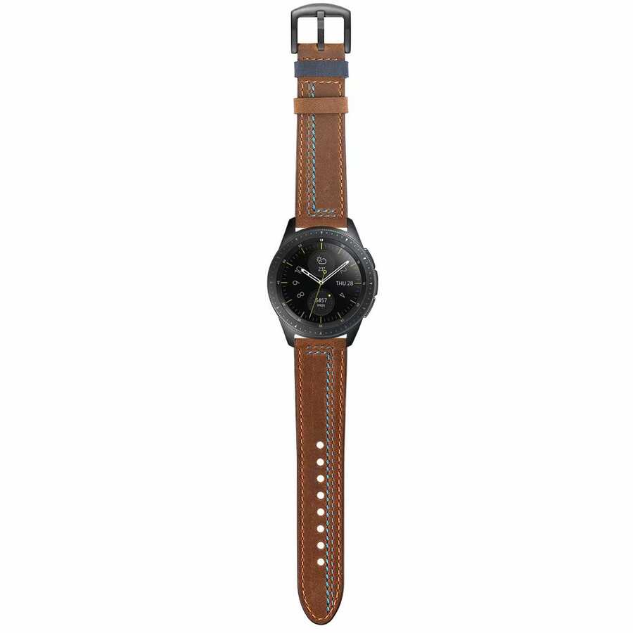 Galaxy Watch 42mm (20mm) KRD-19 Deri Kordon Siyah
