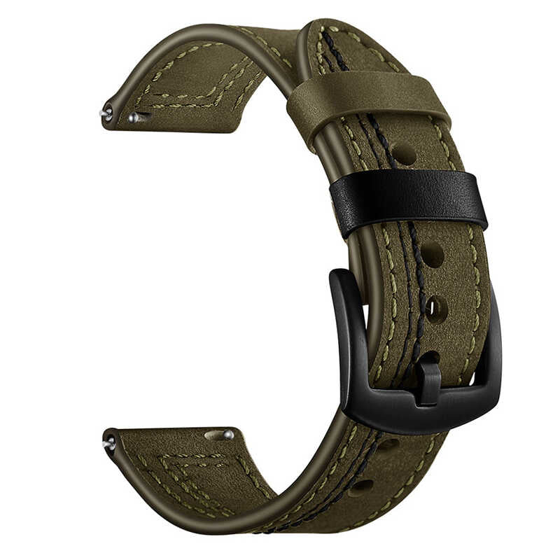 Galaxy Watch 42mm (20mm) KRD-19 Deri Kordon Siyah