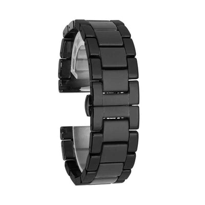 Galaxy Watch 42mm (20mm) Mat Seramik Metal Kordon Siyah