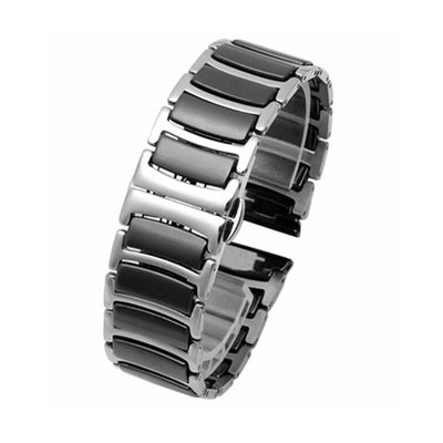 Galaxy Watch 42mm (20mm) Seramik Metal Kordon Siyah-Gümüş