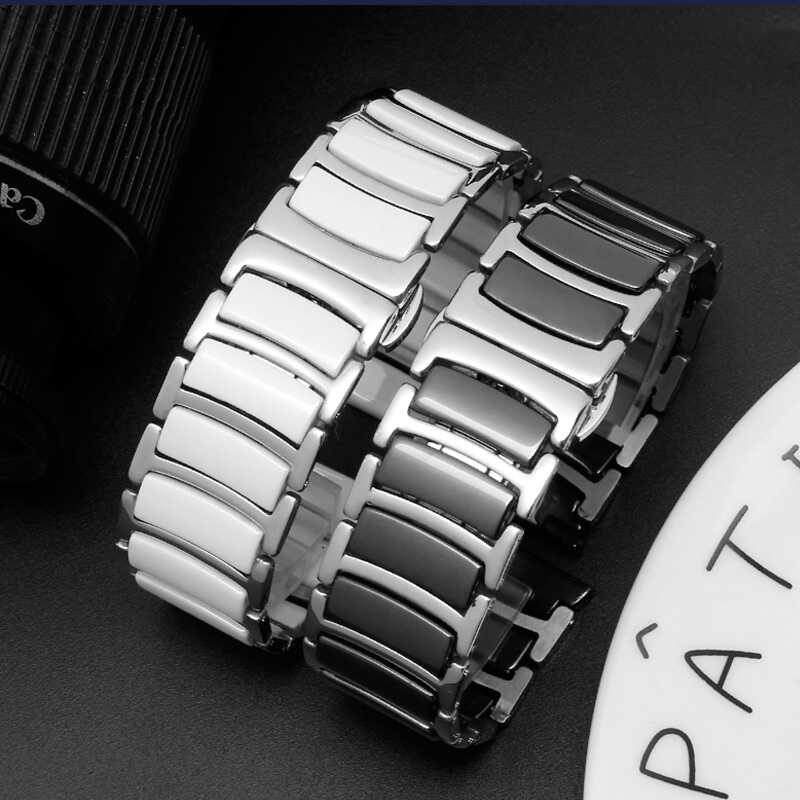 Galaxy Watch 42mm (20mm) Seramik Metal Kordon Beyaz-Gümüş