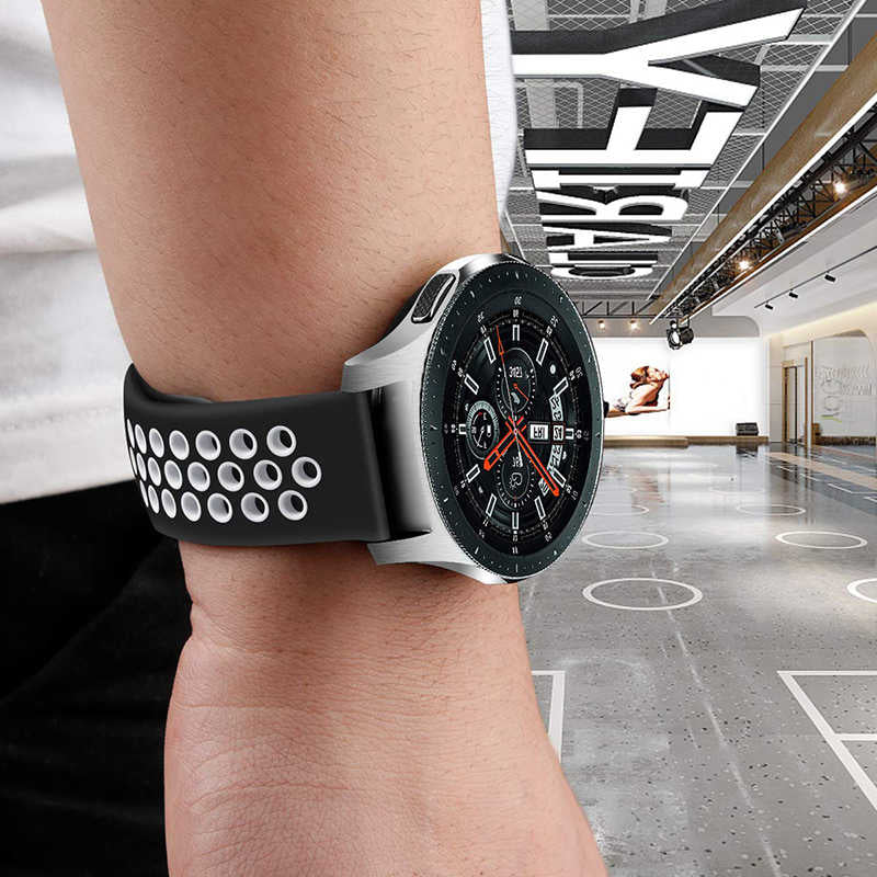 Galaxy Watch 46mm (22mm) KRD-02 Silikon Kordon Siyah-Sarı