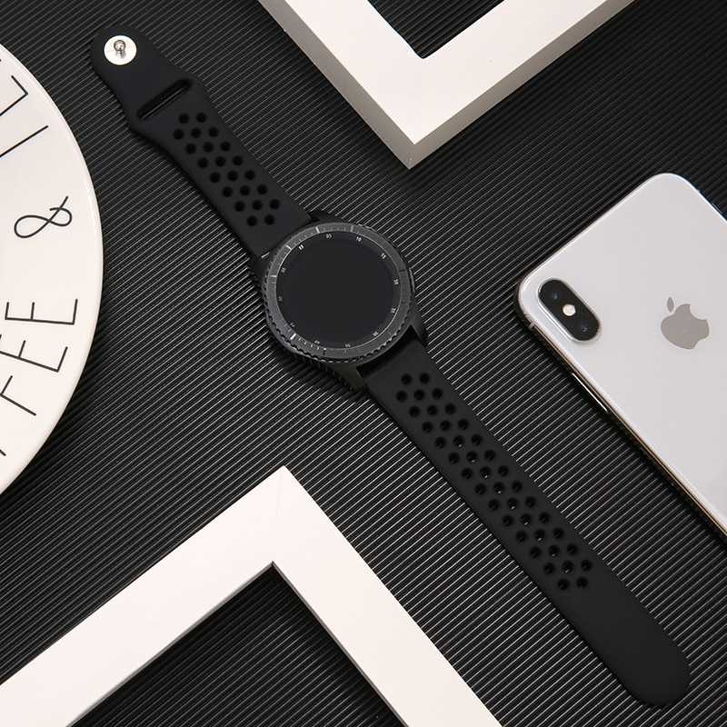 Galaxy Watch 46mm (22mm) KRD-02 Silikon Kordon Pembe-Yeşil
