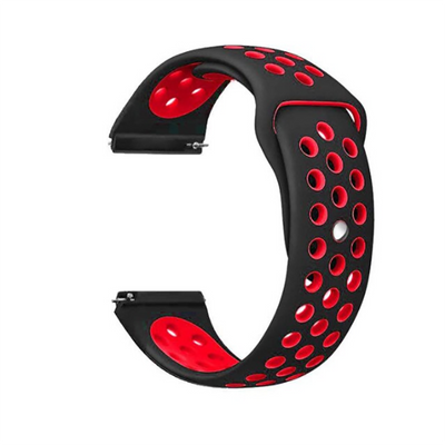 Galaxy Watch 46mm (22mm) KRD-02 Silikon Kordon Siyah-Kırmızı