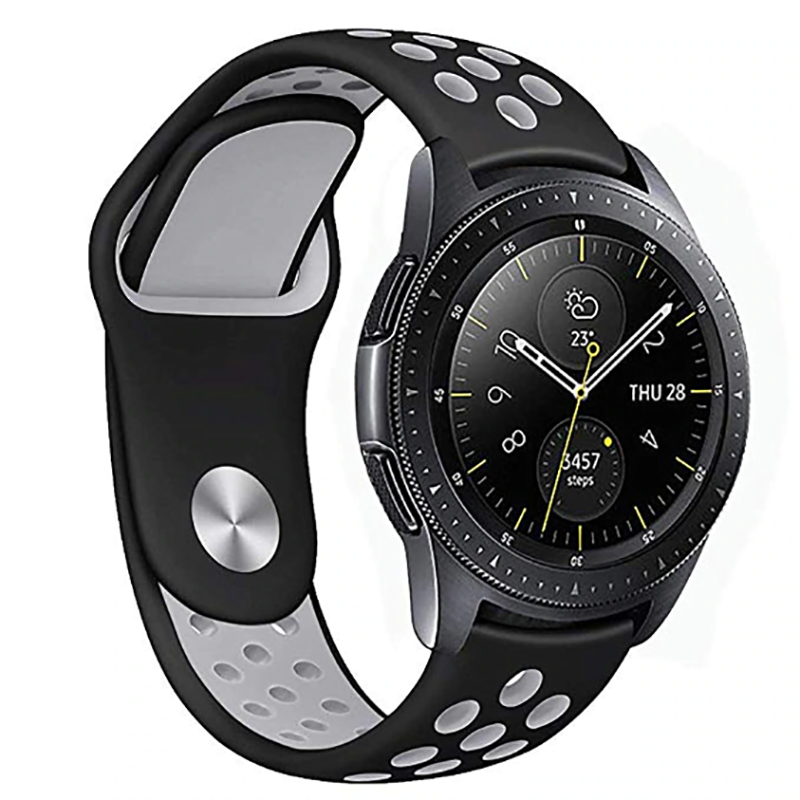 Galaxy Watch 46mm (22mm) KRD-02 Silikon Kordon Siyah-Rose Gold
