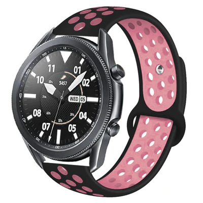 Galaxy Watch 46mm (22mm) KRD-02 Silikon Kordon Siyah-Rose Gold