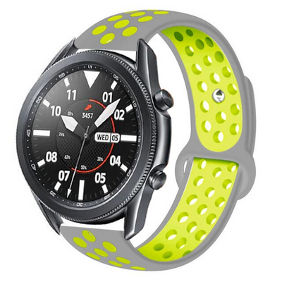 Galaxy Watch 46mm (22mm) KRD-02 Silikon Kordon Gri-Sarı