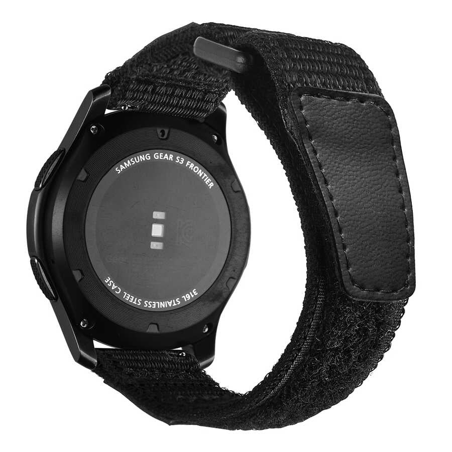 Galaxy Watch 46mm (22mm) Magic Nylon Kordon Siyah