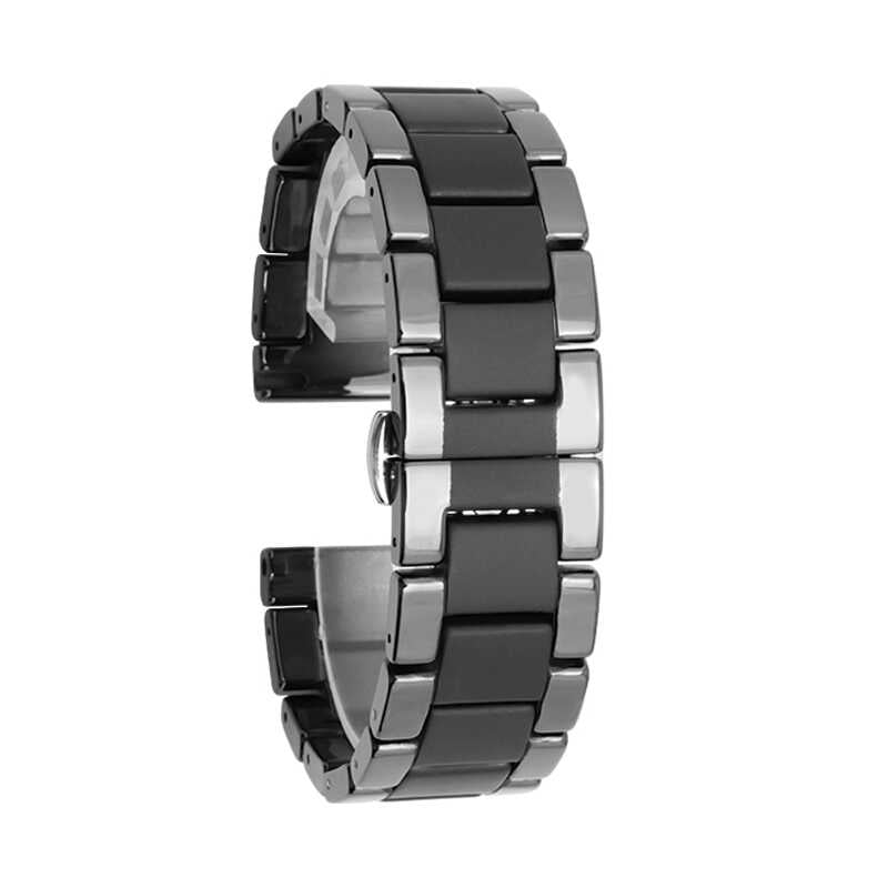 Galaxy Watch 46mm (22mm) Mat Seramik Metal Kordon Siyah