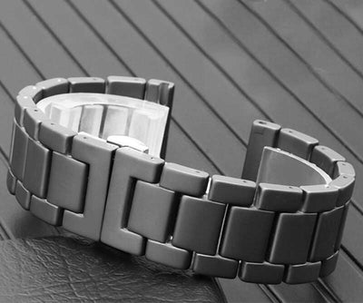 Galaxy Watch 46mm (22mm) Mat Seramik Metal Kordon Siyah