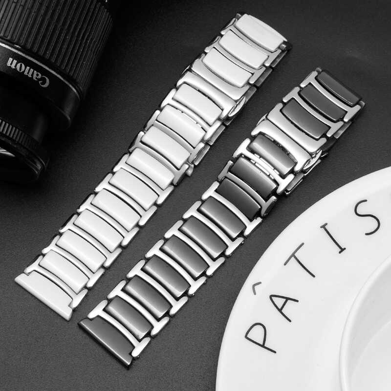 Galaxy Watch 46mm (22mm) Seramik Metal Kordon Beyaz-Gümüş