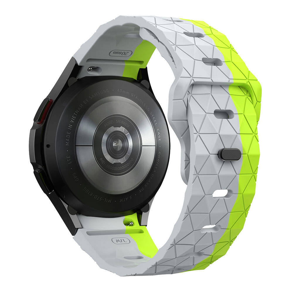 Galaxy Watch 5 40mm Zore KRD-116 20mm Futbol Desenli Spor Tasarımlı Silikon Kordon Turuncu