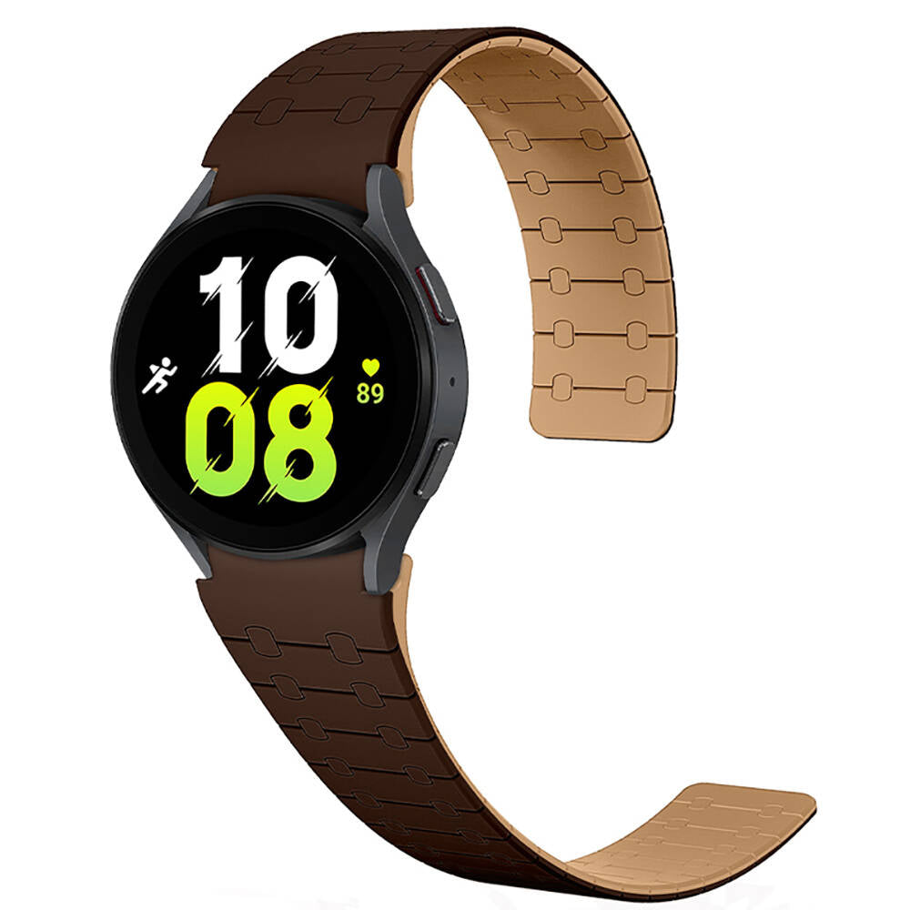 Galaxy Watch 5 Pro 45mm Zore KRD-111 20mm Çizgili Desenli Silikon Kordon Yeşil