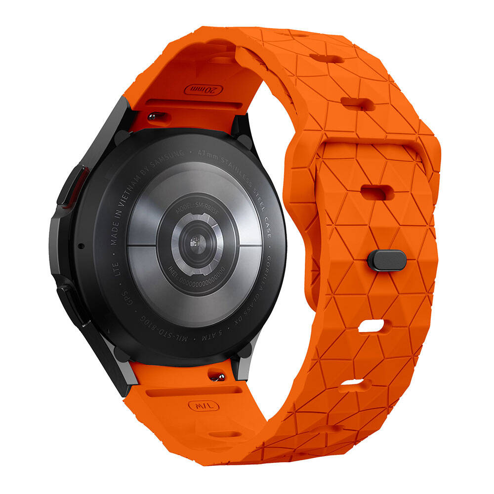 Galaxy Watch 6 40mm Zore KRD-116 20mm Futbol Desenli Spor Tasarımlı Silikon Kordon Sarı