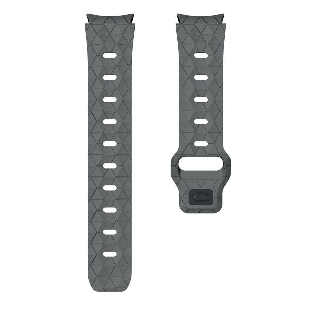 Galaxy Watch 6 40mm Zore KRD-116 20mm Futbol Desenli Spor Tasarımlı Silikon Kordon Siyah-Gri