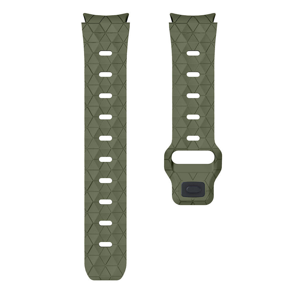 Galaxy Watch 6 44mm Zore KRD-116 20mm Futbol Desenli Spor Tasarımlı Silikon Kordon Koyu Yeşil
