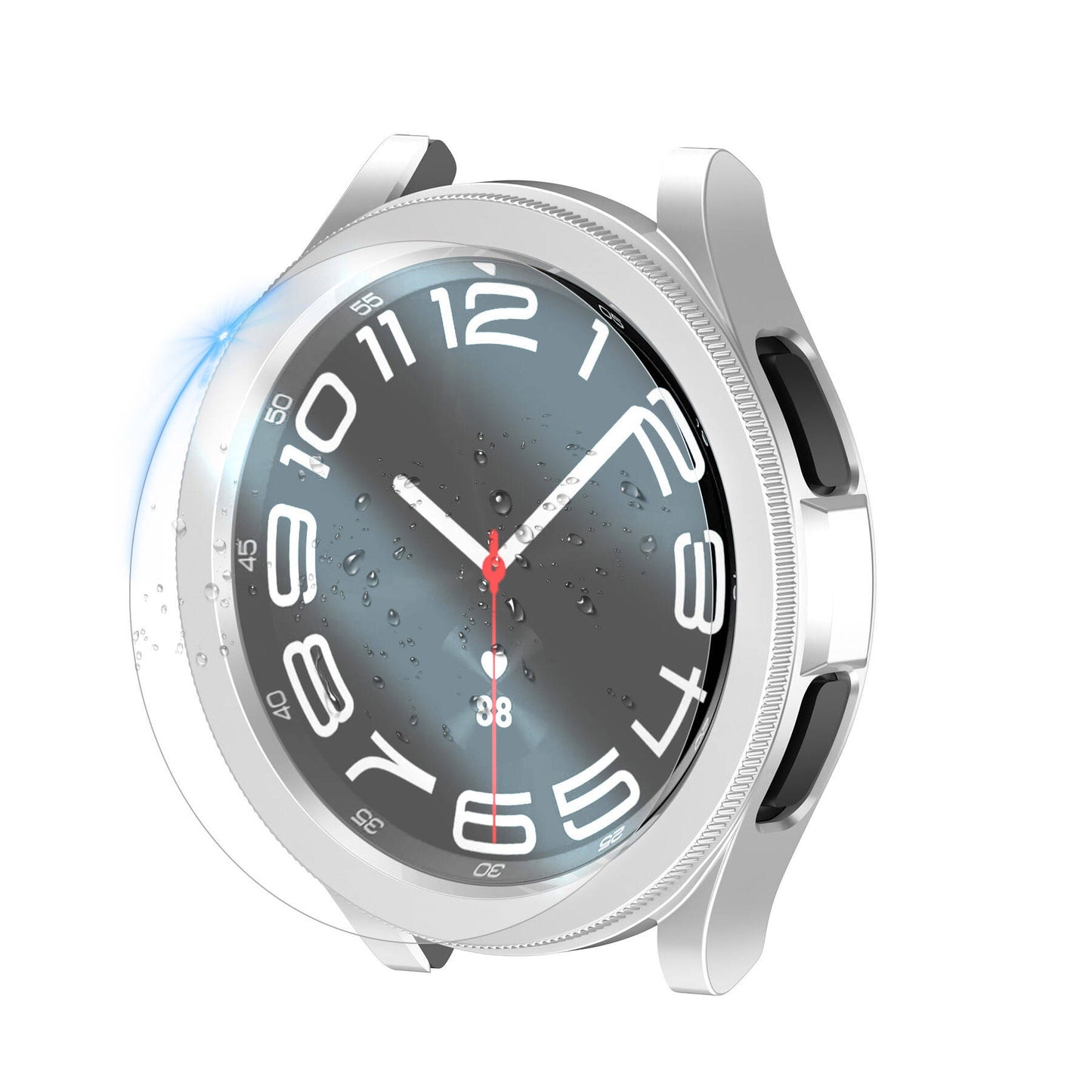 Galaxy Watch 6 Classic 47mm Sert PC Kasa ve Ekran Koruyucu Zore Watch Gard 29 Beyaz