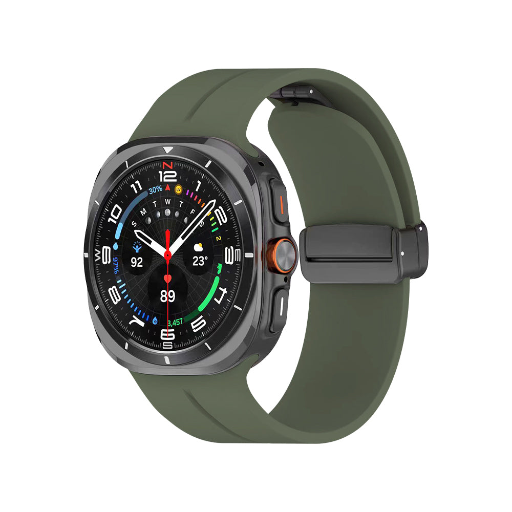 Galaxy Watch 8 44mm Zore KRD-84 22mm Silikon Kordon Koyu Yeşil
