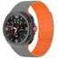 Galaxy Watch 8 Zore KRD-146 Silikon Kordon Strap Kayış Gri-Turuncu