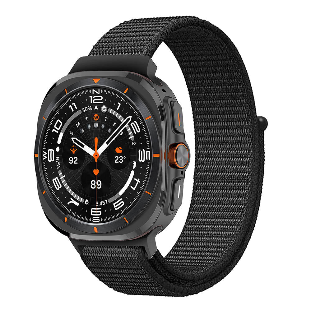 Galaxy Watch Ultra 47mm Zore KRD-03 Hasır Kordon Koyu Siyah