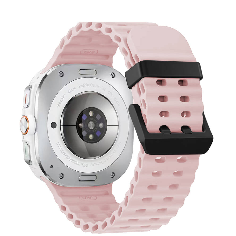 Galaxy Watch Ultra 47mm Zore KRD-118 Tırtıklı Tasarım Silikon Kordon Turuncu