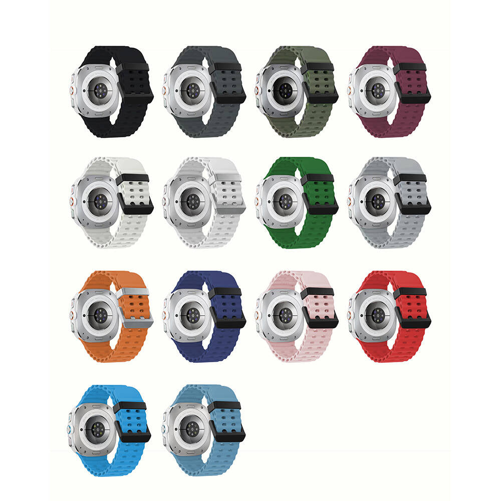 Galaxy Watch Ultra 47mm Zore KRD-118 Tırtıklı Tasarım Silikon Kordon Midnight Blue