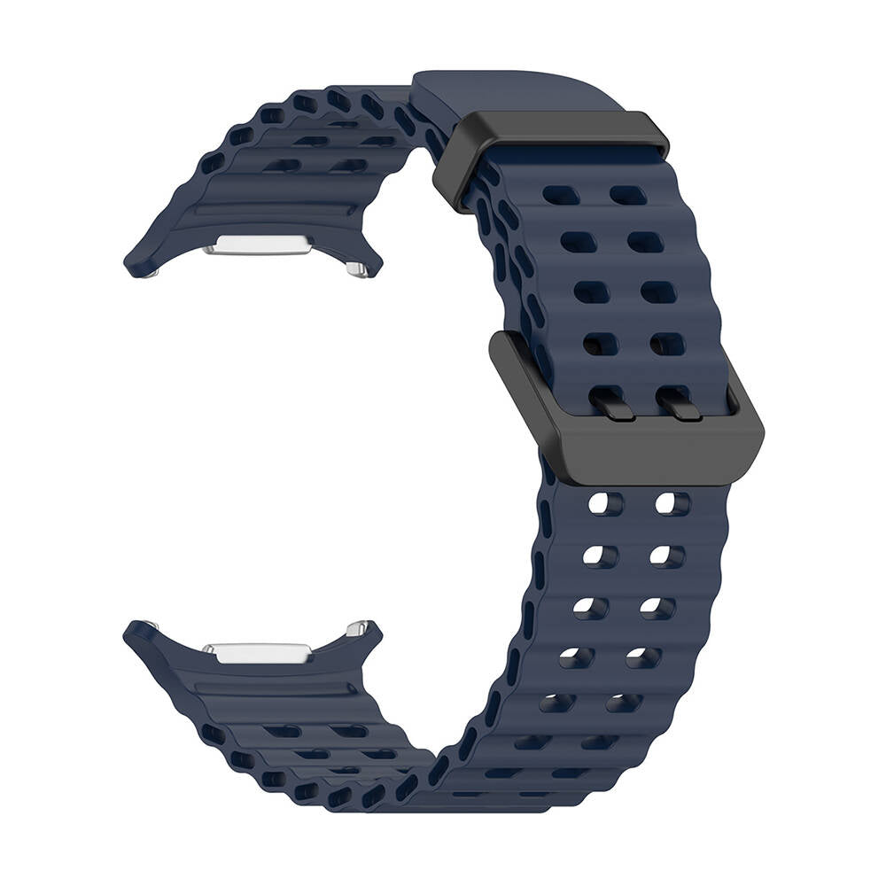 Galaxy Watch Ultra 47mm Zore KRD-118 Tırtıklı Tasarım Silikon Kordon Lacivert