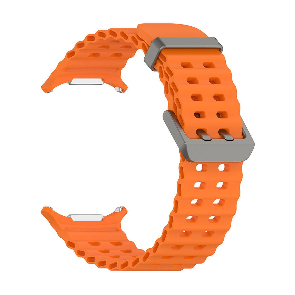 Galaxy Watch Ultra 47mm Zore KRD-118 Tırtıklı Tasarım Silikon Kordon Lacivert