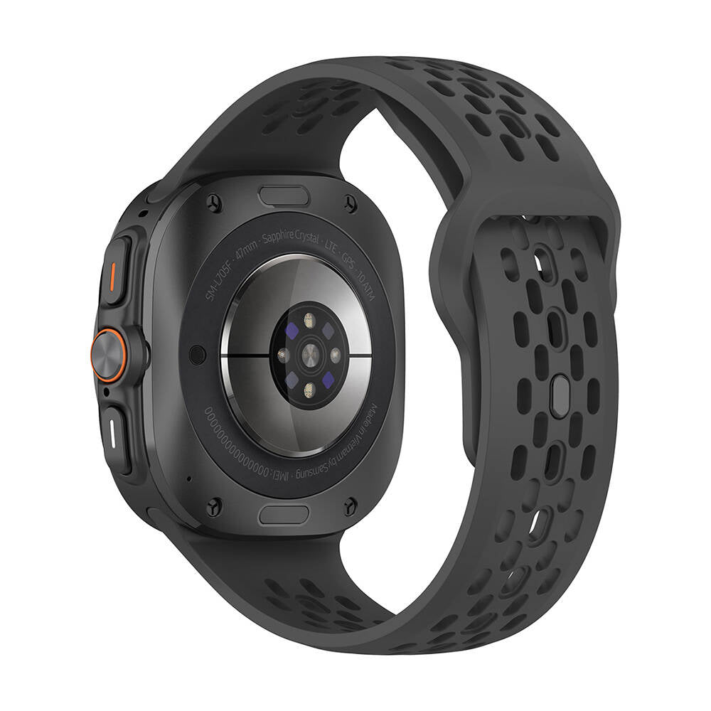 Galaxy Watch Ultra 47mm Zore KRD-119 Delikli Tasarım Silikon Kordon Mavi Açık