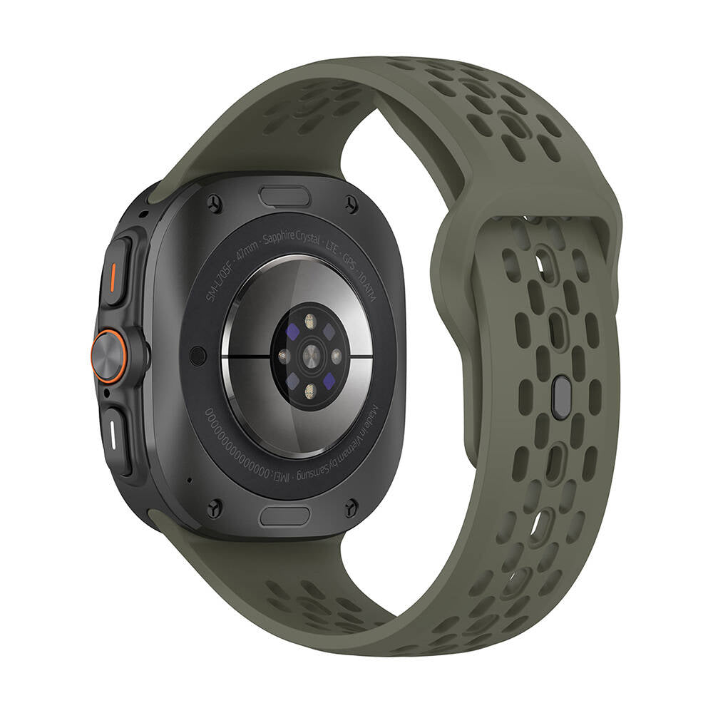 Galaxy Watch Ultra 47mm Zore KRD-119 Delikli Tasarım Silikon Kordon Pembe