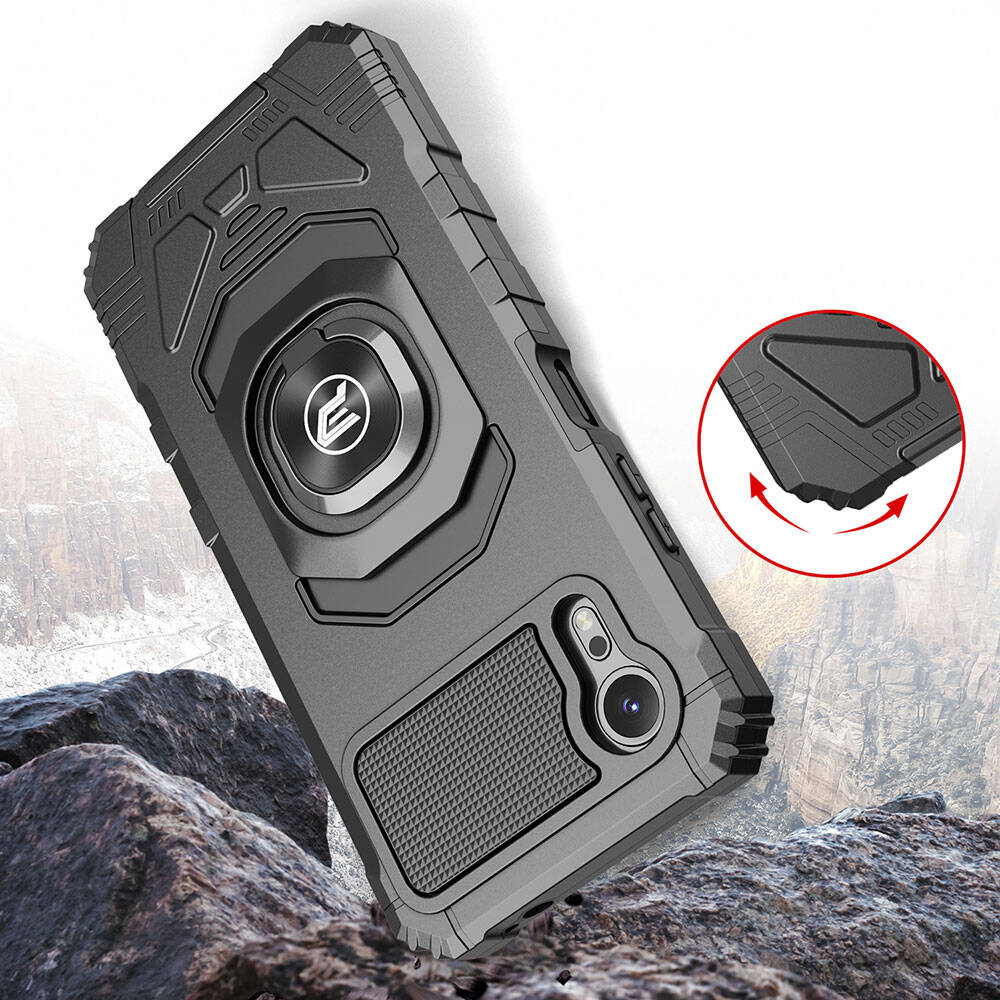 Galaxy XCover7 Pro Kılıf Zore Vega Blok Kapak Siyah