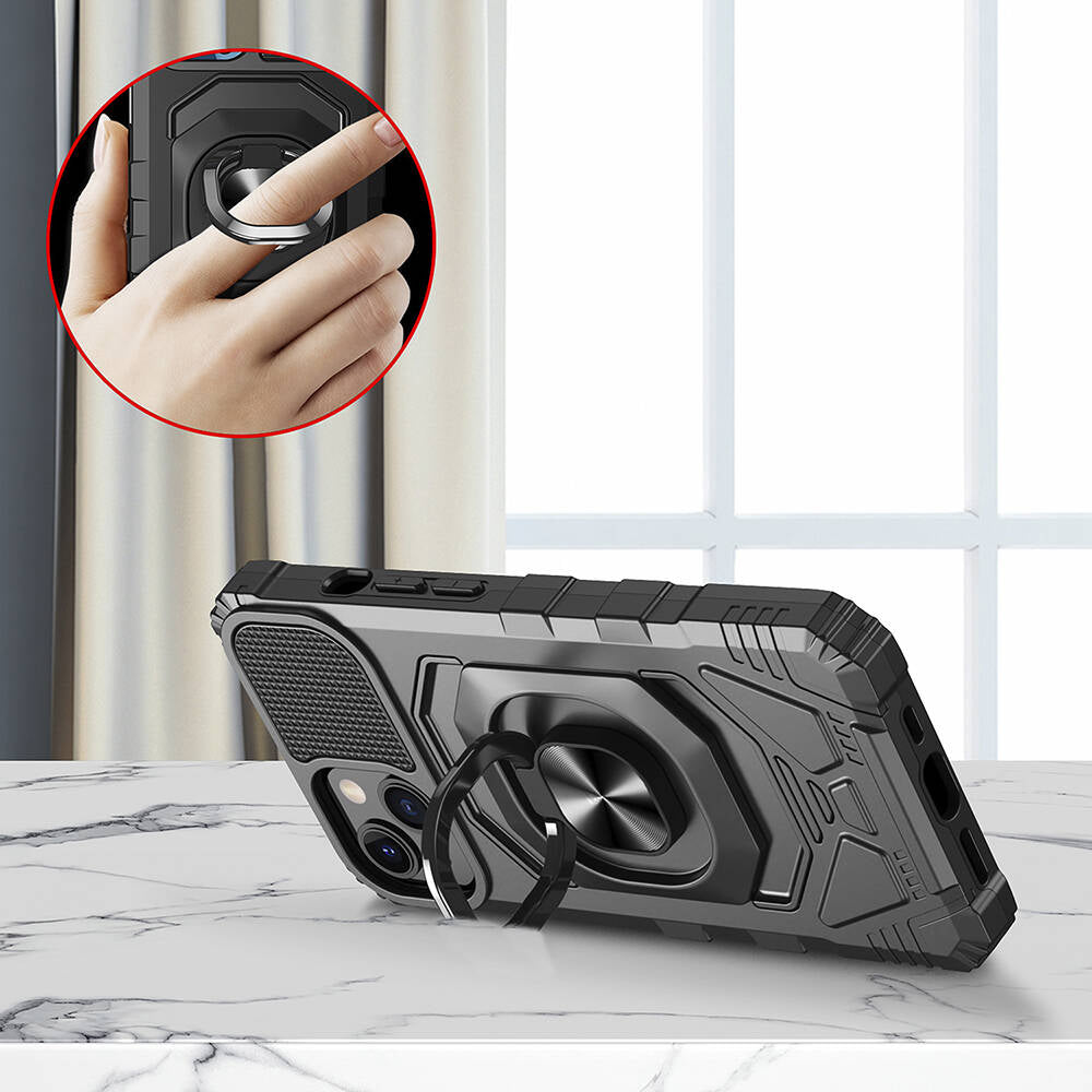 Galaxy XCover7 Pro Kılıf Zore Vega Blok Kapak Siyah